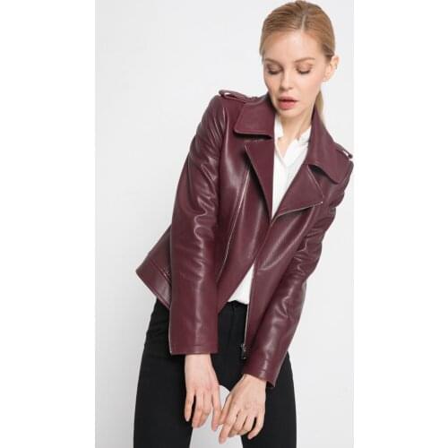 Fashion High Quality Real Leather Jacket Women Spring Autumn 2021 Motorcycle Genuine Female Sheepskin Coat Cuero Genuino Zjt1626