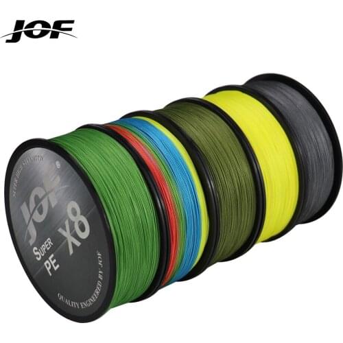 JOF 8 Strands Braided300M 500M Carp Fishing Fishing Line MultiColor Multifilament Saltwater PE Line 15 20 30 40 60 80 100LB