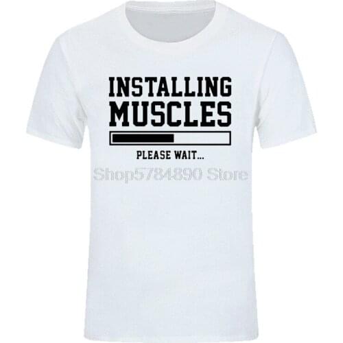 Summer casual cotton mens muscle exercise installation printed liftbro slogan Birthday short sleeve t shirt plus size