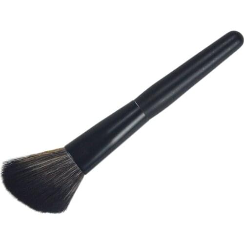 Mei nai qi 1Pc Oblique Head Rayon Makeup Brush Cheek Contour Makeup Foundation Powder Blush Brush Beveled Tip Brush Black Black