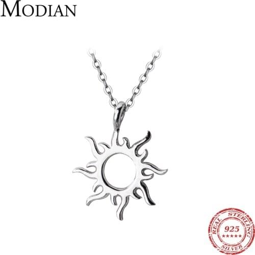 Modian Hot Sale Classic Sun God Necklace Fashion Charm 925 Sterling Silver Simple Lucky Pendants For Women Fine S925 Jewelry