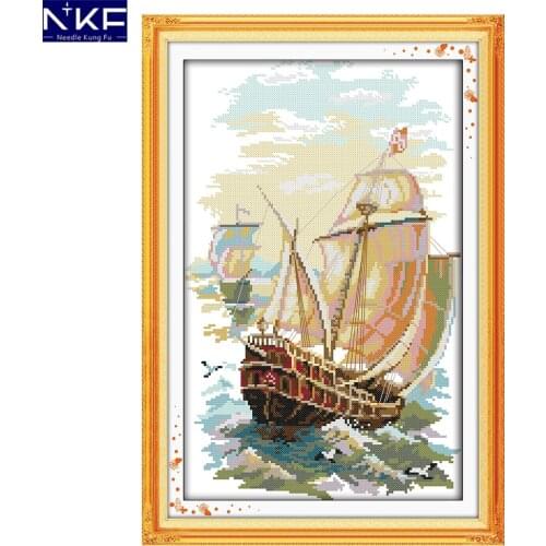 NKF The Sails Pattern Cross Stitch Handicraft 11CT 14CT Cross Stitch Kits Embroidery Needlework Christmas Decorations for Home