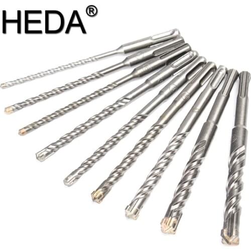 5-16mm 9Pcs SDS Plus Shank 160mm Electric Hammer Drill Bits Set Cross Type Tungsten Steel Alloy For Masonry Concrete Rock Stone