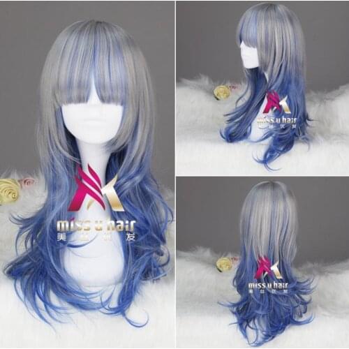 New Long Mixed Curly Anime Lolita Party Cosplay Full Wig With Bang Heat Resistant party halloween for girl adult women+wig cap
