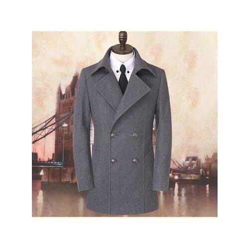 New arrival Winter wool coat mens slim overcoat super large casual thermal trench outerwear fashion plus isze S-8XL 9XL10XL