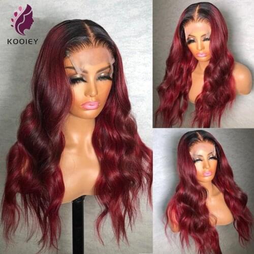 Human Hair Wigs Red Burgundy Lace Front Wig 99J Body Wave Lace Front Human Hair Wig Pre Plucked Peruvian Wigs For Women Remy
