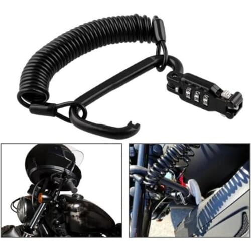 Mini Helmet Cable Lock Anti Theft Bike Motorcycle Motorbike Helmet Lock With Resettable Code Spring Combination Lock
