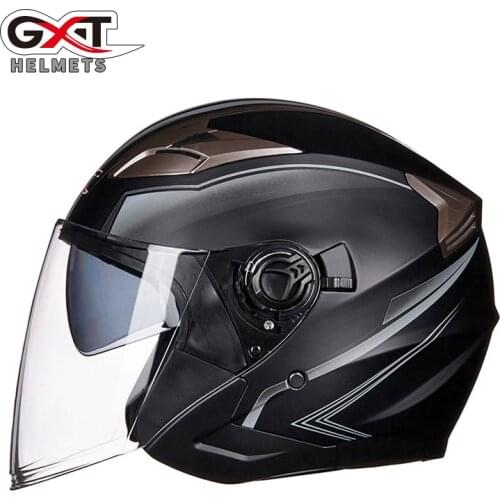 GXT Summer Double Lens Motorcycle Helmets Open Face Motorbike Scooter Helmet Electric Safety Helmet For Women Men Moto Casque