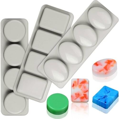 Silicone Soap Mold for Handmade Soap Making Forms 3D Mould Oval Round Square Soaps Molds