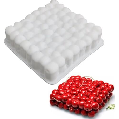 INS Hot Silicone 2 Layers 3D Cherry Shape Cake Mold For Baking Mousse Chocolate Sponge Moulds Pans Cake Decorating Tools
