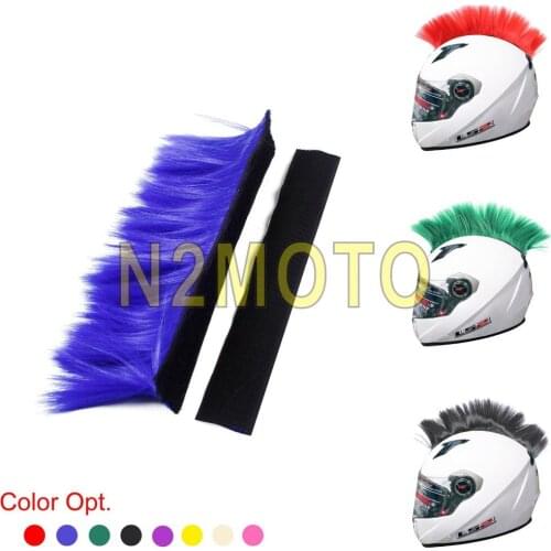 Blue Multi-Color Helmet Hawks Mohawk Helmet Hair Decoration for ATV BMX Bike Motorcycles Ski Snowboard Paintball Helmets