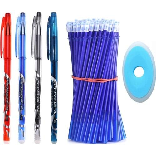 13Pcs/Set Erasable Pen Refill Rod 0.5mm Blue/Black Ink Washable Handle Erasable Ballpoint Pen School Office Writing Supply Tools