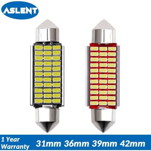 2PCS 31mm 36mm 39mm 42mm C5W C10W Super Bright 4014SMD Car LED Festoon Reading Light Canbus Error Free Interior Doom Lamp Bulb