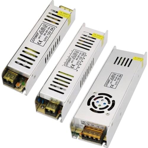DC 12V Ultra Thin LED Power Supply Lighting Transformers 60W 120W 180W 240W AC180-240V 5A/10A/15A/20A/30A Driver For LED Strips
