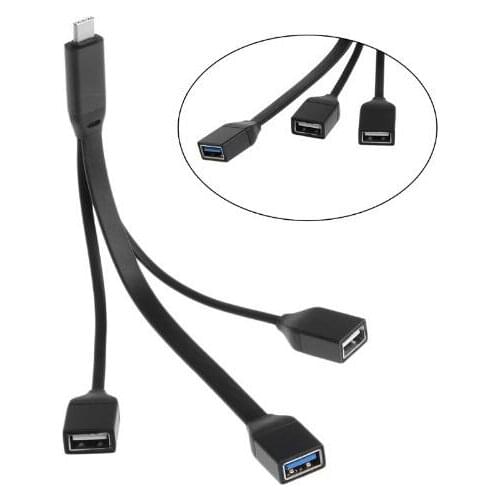 USB 3.1 Type C Male To 3 USB 3.0 2.0 Female Connector Hub Splitter Adapter Cable