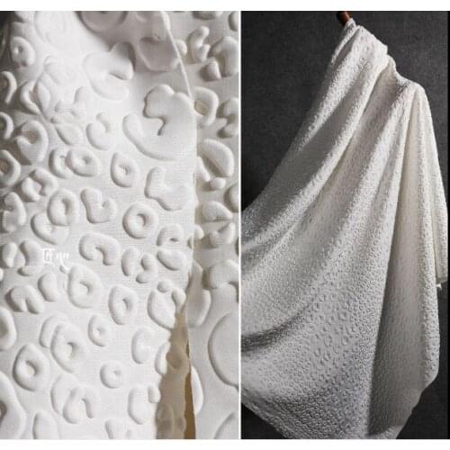 Air layer white semi-polka dot concave-convex space cotton embossed cloth three-dimensional designer fabric