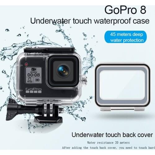 Touchable Waterproof Case For GoPro Hero 8 Black Underwater Diving Protective Cover Housing Mount for Go Pro Hero8 Accessories