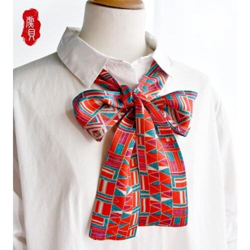 Yellow flora natural silk long scarf women hair band narrow scarves small neckerchief summer headband ribbon gift for lady girl