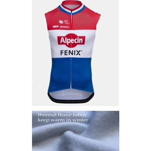 WINTER FLEECE THERMAL 2020 ALPECIN FENIX TEAM NL CHAMPION Sleeveless Cycling Vest Mtb Clothing Bicycle Maillot Ciclismo