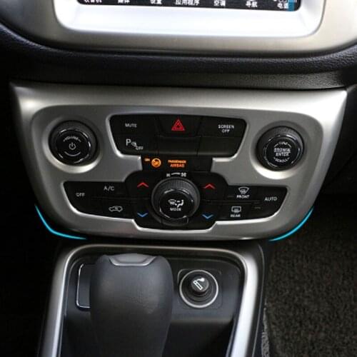 1PcCar Interior Air Condition Control Knob Stickers Audio Knob Protective Trim Sticker for Jeeep Compass 2017 2018 Accessories