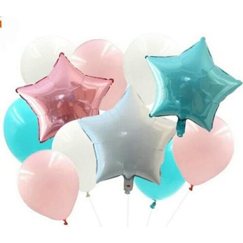12pcs/set 18inch white pink tiffany blue star 2.3g 10'' Latex Balloons Birthday Party Wedding Decorations supplies baby shower