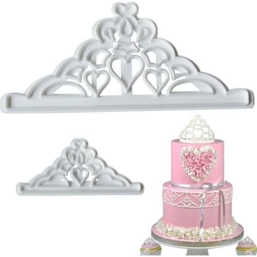 2pcs 3D Craft Baroque Crown Silicone Molds Cake Border Fondant Mold DIY Cake Decorating Tools Candy Clay Chocolate Mould