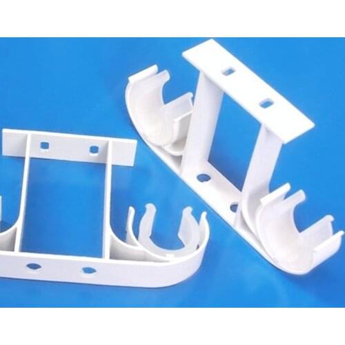 2pc Upgrade Curtain Rope Drapery Pole Ceiling Mounted Double Aluminum Alloy Bracket Curtain Rods Accessories Tringle 2 Color