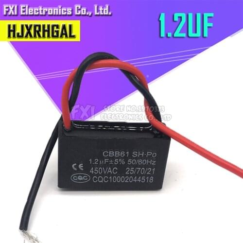 5pcs CBB61 1.2uf starting capacitance AC Fan Capacitor 450V CBB Motor Run Capacitor