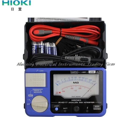Fast arrival HIOKI IR4017-20 Single-Range 500 volt /1000 megohm Analog Insulation Resistance Tester