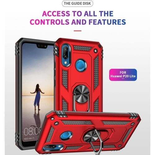 For Huawei P20 LITE 2018 Case Magnet Car Ring Stand Holder Cover For Huawei P20 LITE P20LITE 5.84" Coque Silicone Bumper Coque