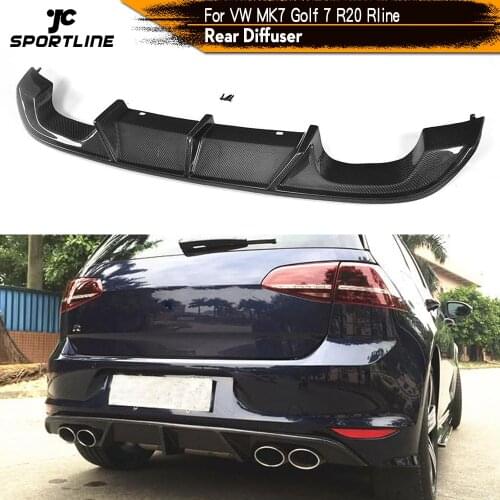 Carbon Fiber / FRP Rear Bumper Diffuser Lip Spoiler Fits for Volkswagen VW GOLF 7 VII MK7 R R-LINE Hatchback 2014 - 2017