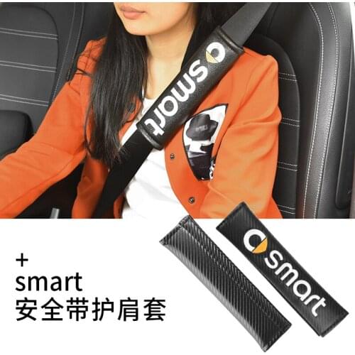 For Mercedes Smart 2009-2020 High-quality leather car seat belt anti-dirty protective cover,car seat belt cover shoulder cover