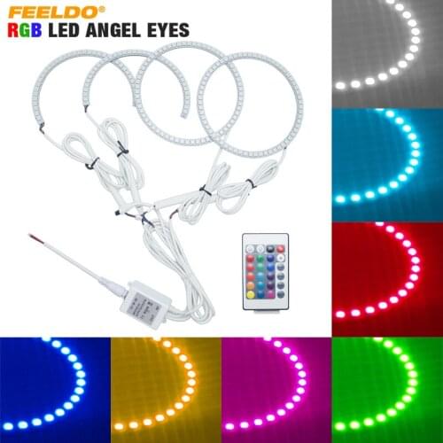 FEELDO 4pcs/set Car LED RGB Angel Eyes Halo Ring Light Wireless Remote for Lexus IS200/300/Toyota Altezza/Altezza Gita (Japan)