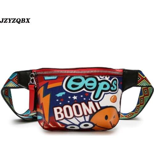JZYZQBX Holographic Waist Pack Multifunction Graffiti Printing Chest Bag Mini Oblique Bag 2020 New Fashion Waterproof Banana Bag