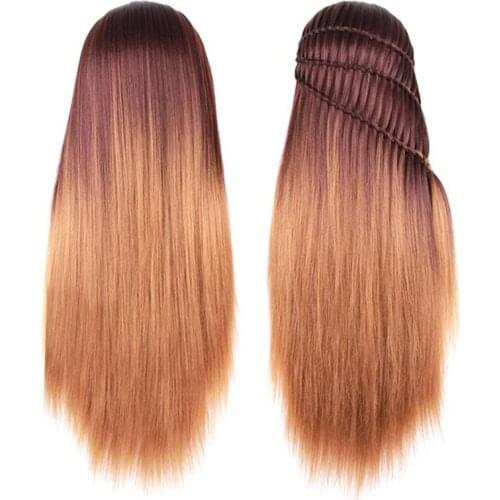 New Style 28 inch Mannequin Head With Ombre Kanekalon Synthetic Hair Long Thick Training Head For Braid Hairdressing Dummy Head