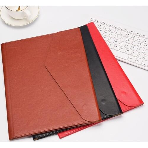 Classic PU Leather Portfolio A4 Document Bag Business Contract Document Organizer File Bag Document Storage Case