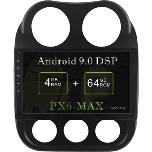 KOOCAVS 10.2" IPS Android 9.0 Car GPS Radio Player for Jeep Compass 2011-2016 with 4GB+64GB Stereo Multimedia Headunit