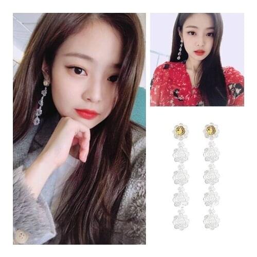 Kpop Seo Yea Ji IU Lee Ji Eun sweet Crystal Pendant Earrings ladies Evening party elegant Long Earrings Women Luxury Jewelry