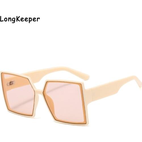 Square Oversized Sunglasses Women Luxury Brand 2020 New Designer Gradient Beige Sun Glasses Big Frame Vintage Eyewear UV400