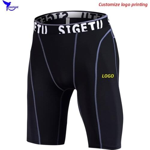 Plus Size 5-6XL Men Quick Dry Compression Running Tights Breathable Gym Fitness Short Pants Elastic Base Layer Sportswear Custom