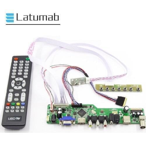 Latumab Driver Board for G156XW01 V1 / G156XW01 V2 / G156XW01 V3 15.6" LCD TV+USD+VGA+HDMI-Compatible 1366×768 Controller Board