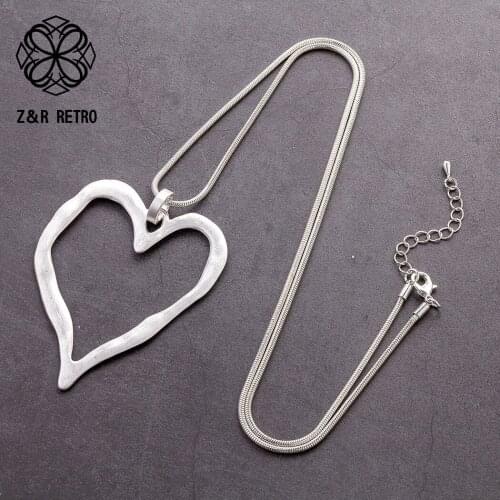 Trendy Jewelry for Women Chunky Big Heart Pendant Love necklaces & pendants Long Chain Chokers Jewellery Suspension 2020 Hotsale