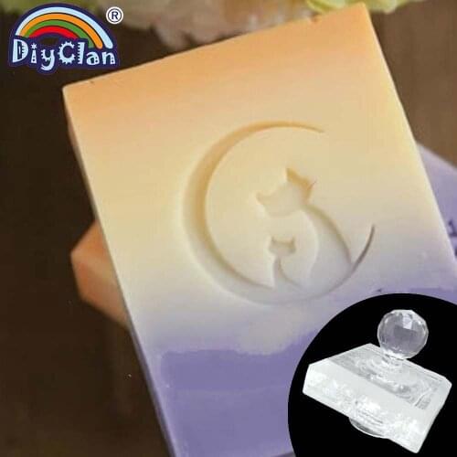 Moon Cat Handmade Soap Stamp Animal Natural Organic Stamps Transparent Soap Making Supplies Acrylic Chapters Custom