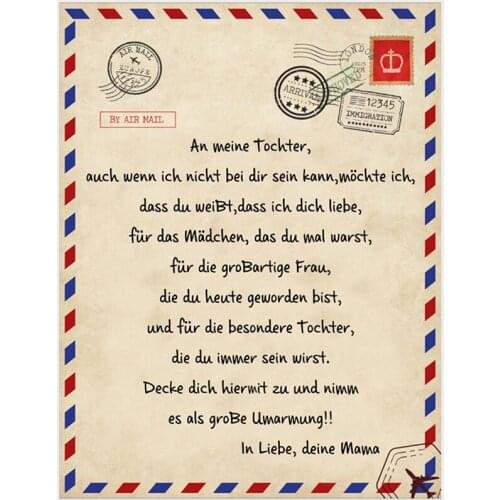 Mom Love and Encourage Letter Blanket To Daughter/Son Soft Flannel Sofa Bed Throw Blanket Travel Airplane Cover Blanket