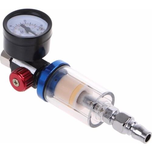OOTDTY Scratch Air Pressure Regulator Gauge Spray Gun & In-line Water Trap Filter Tool