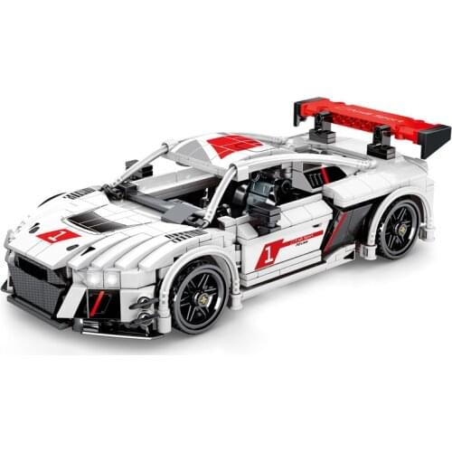 Technic A8 Car Blocks Racing Pull Back Sports Cars MOC Building Bricks Supercar Model Kit Classic Educational Toys For Kids Gift