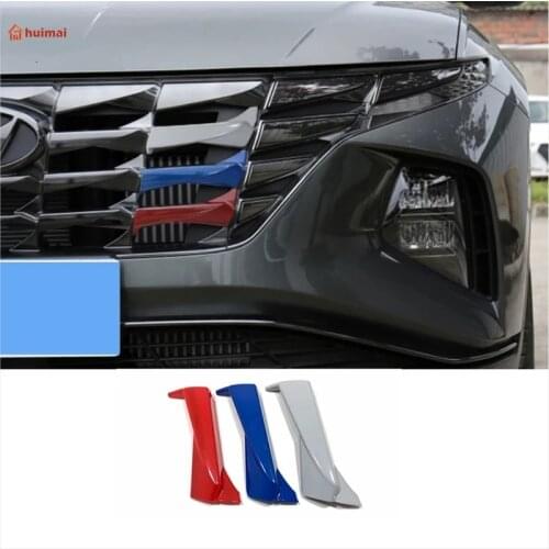 3PCS For Hyundai Tucson NX4 2021 2022 Front Grille Trim Strips Front grille decoration three-color logo Car Accessories