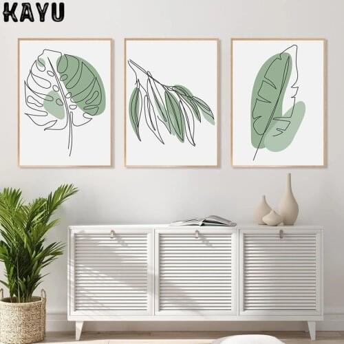 Tropical Foliage Line Art Drawing Poster Botanical Wall Art Canvas Painting Modern Print Living Room Decoretion Interior Decor