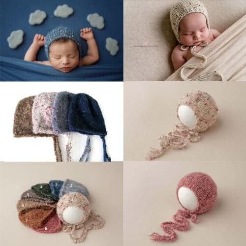 Newborn photography props Accessories Knit Hat Studio Baby Photo Props Baby Hats Caps Newborn Shooting Beanie Cap Fotografia