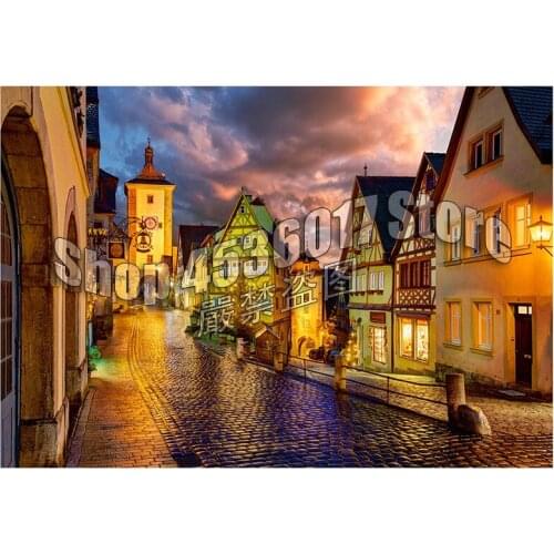 Rothenburg at Night Diamond Painting Cross Stitch Diamond Embroidery 5D Diy Diamond Mosaic landscape Full Rhinestones Gift Art